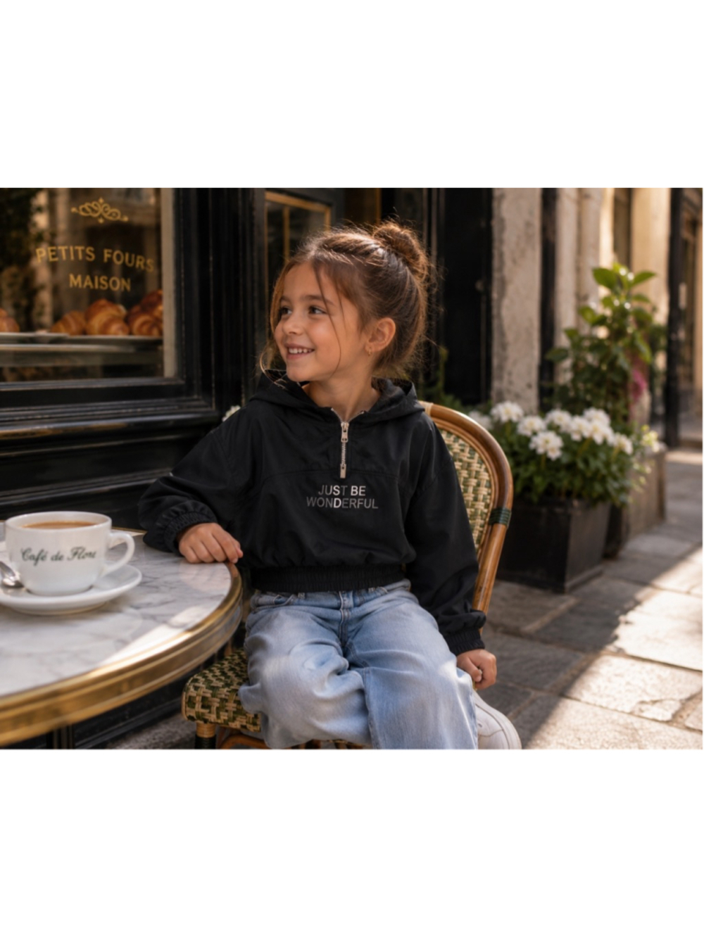 Girls Zara Black Hoodie Size 6 Summer